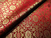 Brocade fabric FLORA,L with metallic gold 44" wide available in 3 colors BRO889 [green/watermelon red/blood red]