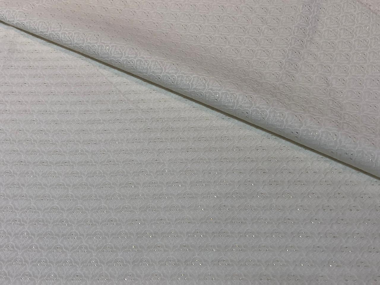 Silk Brocade fabric motifs with subtle lurex in 2 different colors white ivory and baby pink BRO1098[3/4]