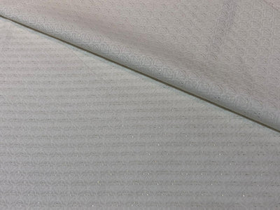 Silk Brocade fabric motifs with subtle lurex in 2 different colors white ivory and baby pink BRO1098[3/4]