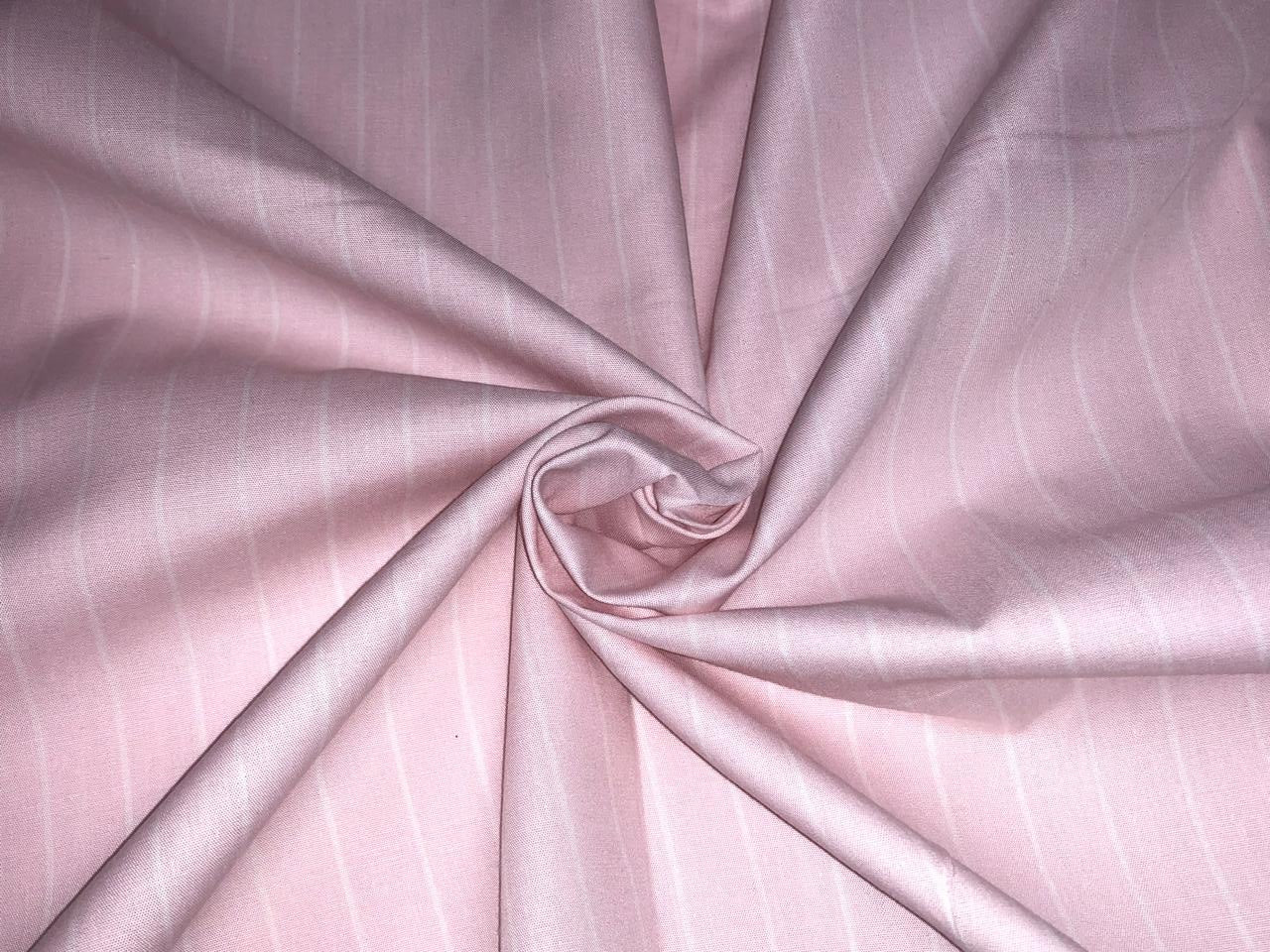 100% cotton poplin pastel pink and white  stripe 56" wide [18387]