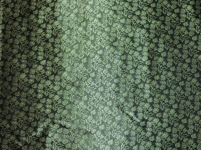 Silk Brocade fabric green and khaki green floral jacquard BRO1070[1]