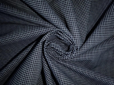100% Cotton Denim Plaids Fabric 58" wide available in  [ NAVY PLAIDS / /CREAM PLAIDS/]
