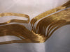 100% Silk ORGANZA FABRIC WHITE WITH GOLD BORDER 44" WIDE [15915]