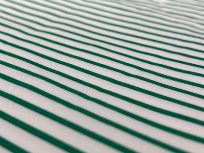 100% Cotton Poplin 58" wide green and white  stripes  [17795]