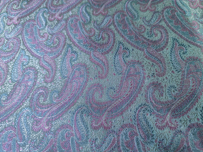 Silk Brocade fabric 44" wide available in two colors Peach / Pink and Blue and Blue /Pink and Green BRO886