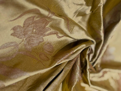 100% Silk Taffeta Jacquard Fabric  GOLD WITH SUBTLE GOLD AND SILVER GLITTER JACQUARD  54" wide TAFJACNEW22