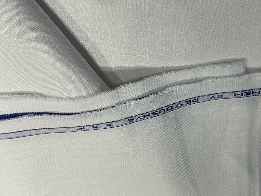 100% linen 60s lea Twill Weave Linen fabric Natural White color 58" wide