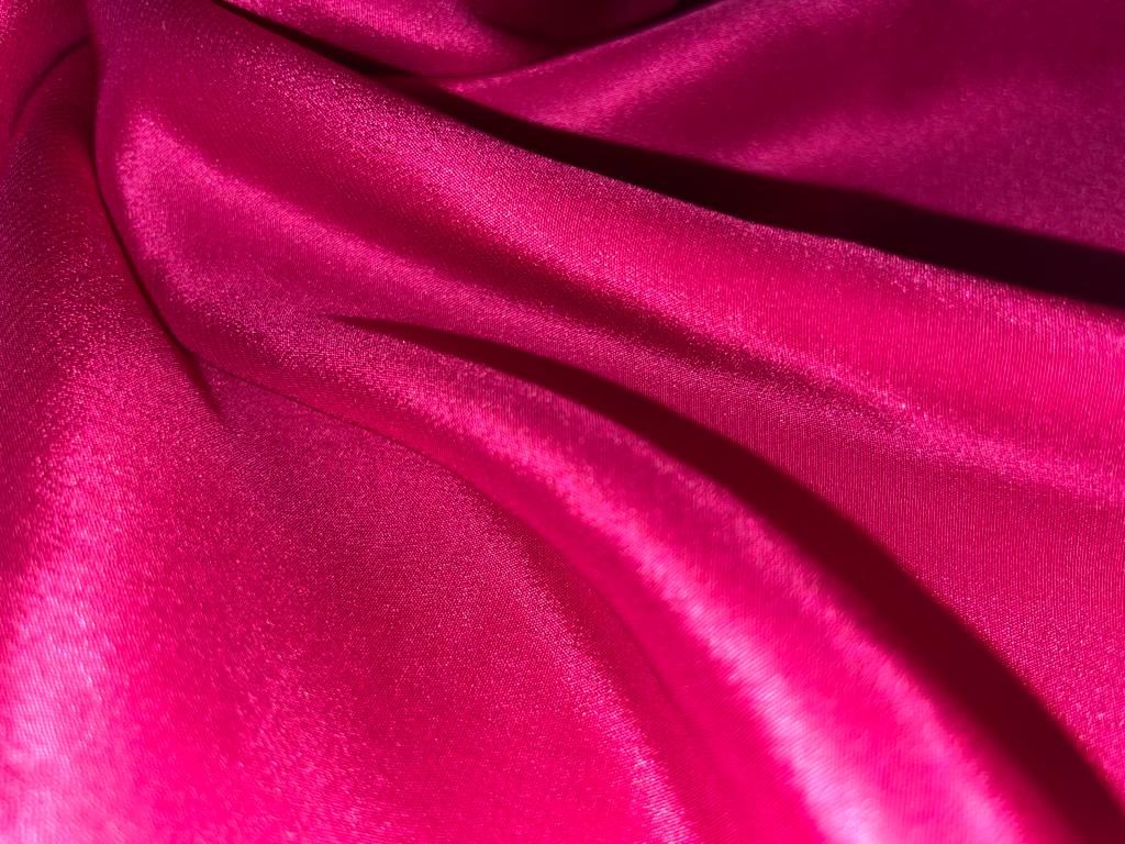 Pure silk crepe fabric 20 mm weight /54" wide/111 cm, Hot Pink [8181]