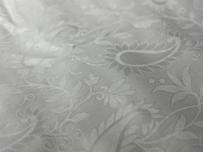 Organic Jasmin Jacquard Fabric raised, intricate floral patterns in 2 designs [18822/23]