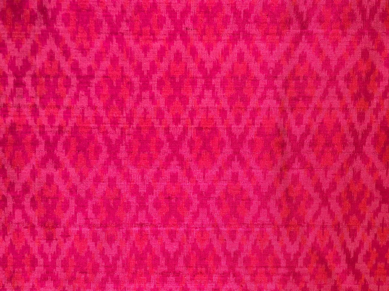 100% pure silk dupion ikat fabric pink color 44" wide available in 3 combinations[18470/71/72]