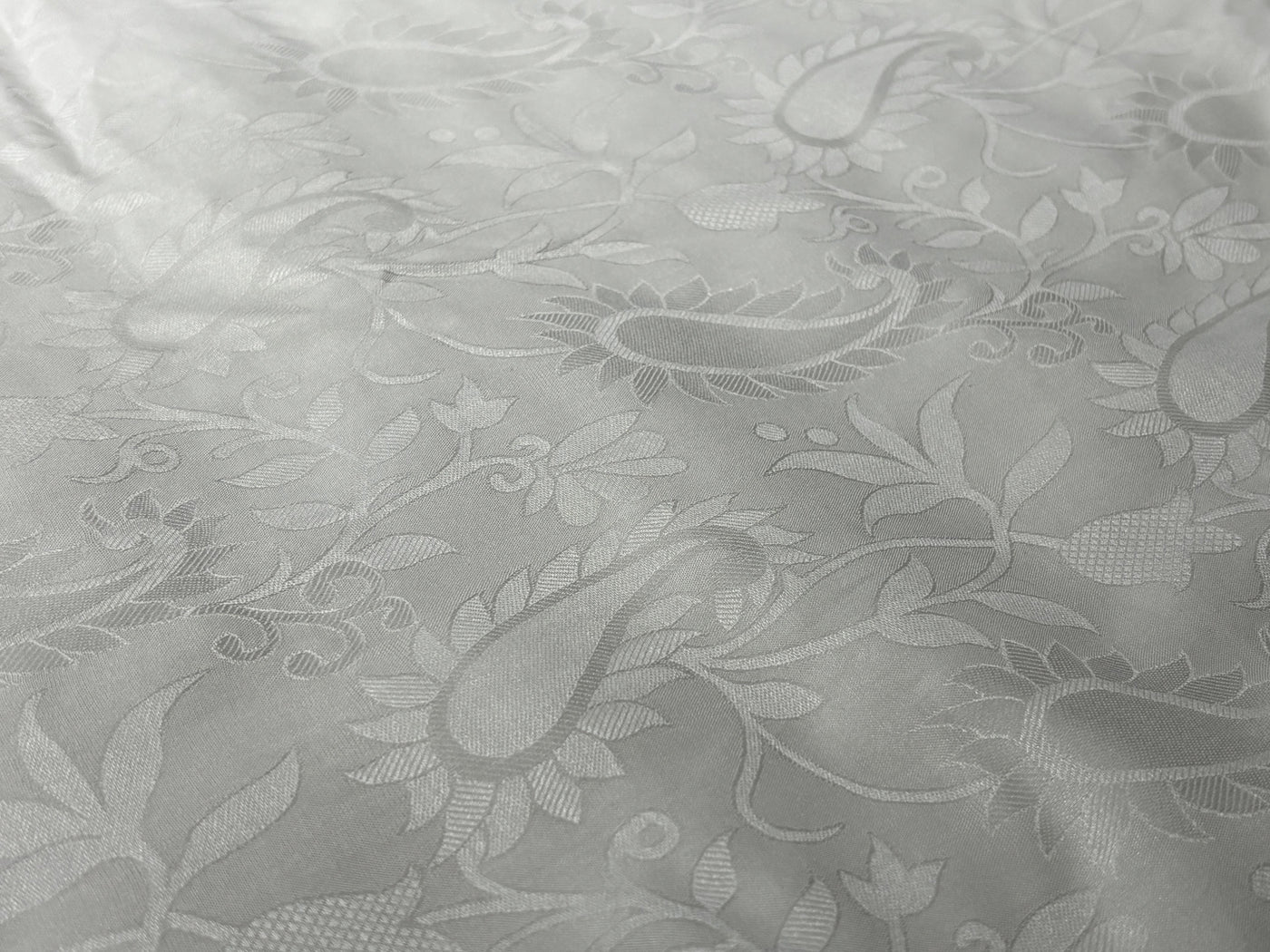 Organic Jasmin Jacquard Fabric raised, intricate floral patterns in 2 designs [18822/23]