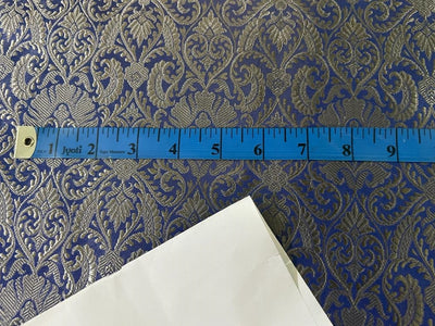 Silk Brocade Fabric Blue X Silver Color 44" Wide BRO548[5]
