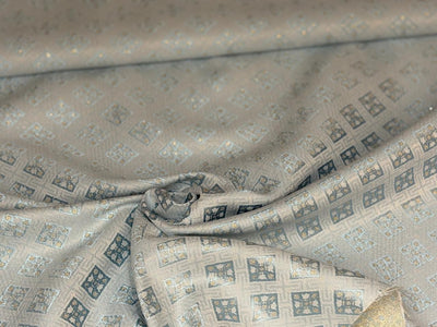 Silk Brocade fabric 44"baby blue  motif with subtle lurex dots  BRO1066[2]