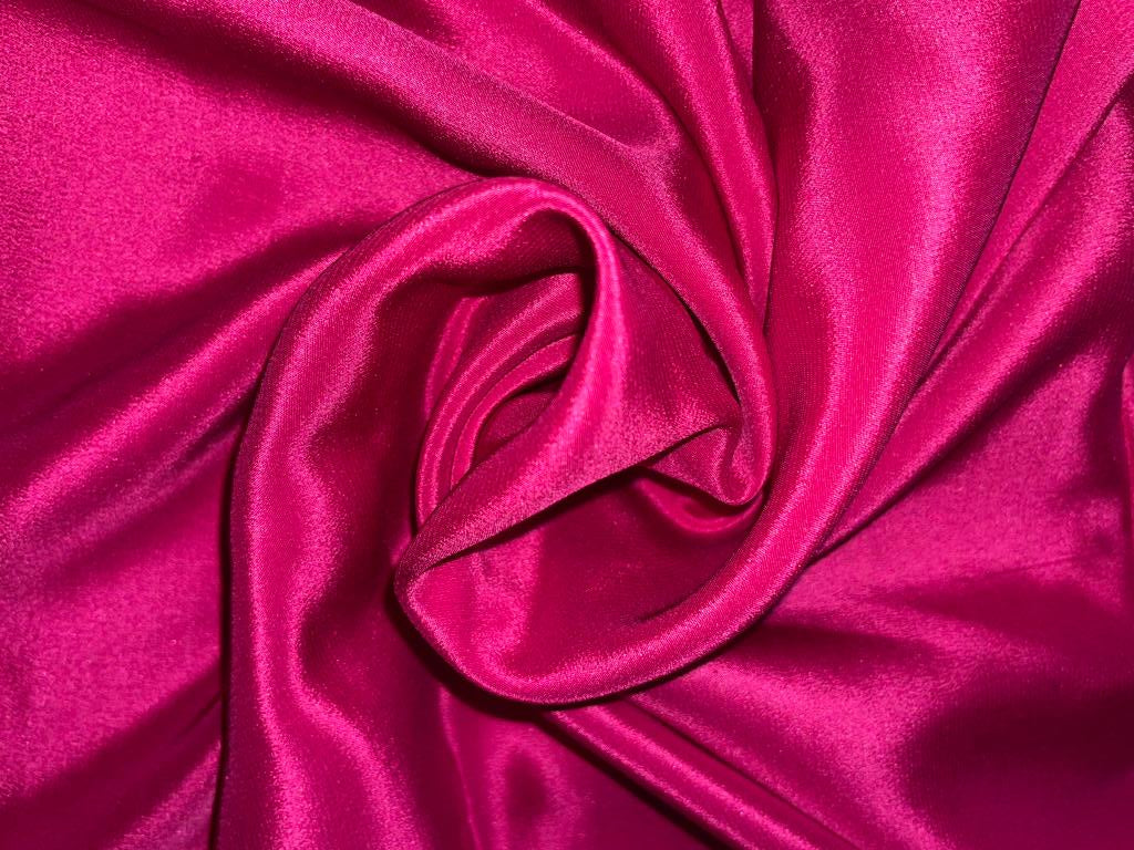 Pure silk crepe fabric 20 mm weight /54" wide/111 cm, Hot Pink [8181]