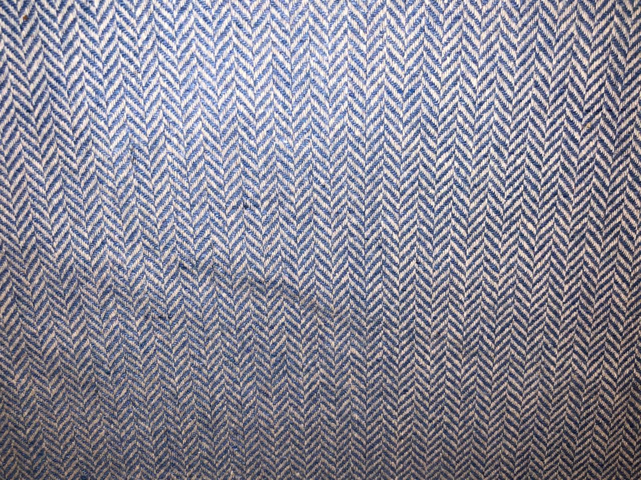 Tweed Suiting fabric is made from recycled wool/ viscose/polyester &amp; cotton acrylic 58" wide blue herringbone  [18316]