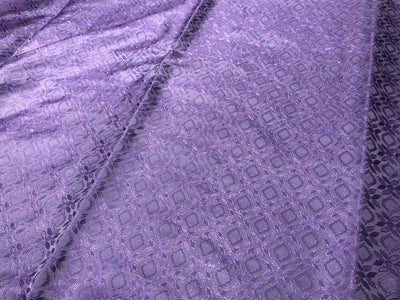 Silk Brocade fabric 44" self geometric  jacquard available in 4 colors pink ,olive , white ivory and lilac BRO1051