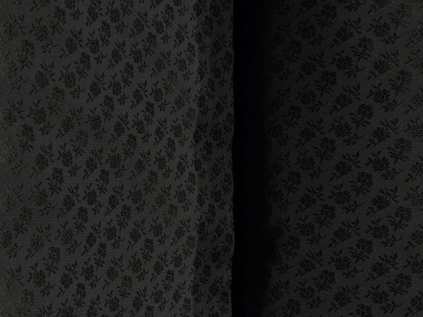 Brocade Fabric black  floral motif  all over Jacquard 44" BRO1027[2]