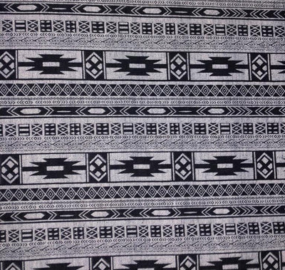100% Cotton Denim Fabric 58" wide GREY/BLACK ABSRACT DESIGN [15576]