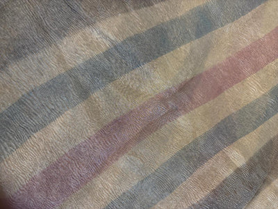 Tissue Crushed  gold with color stripes of dusty red ,green and grey [18281]