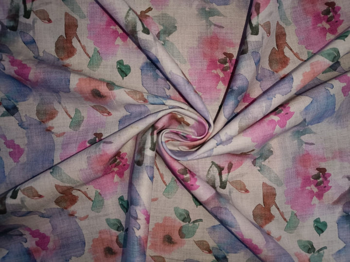 cotton lawn dress fabric 100% Pure Cotton lawn Pastel Floral printed fabric 44