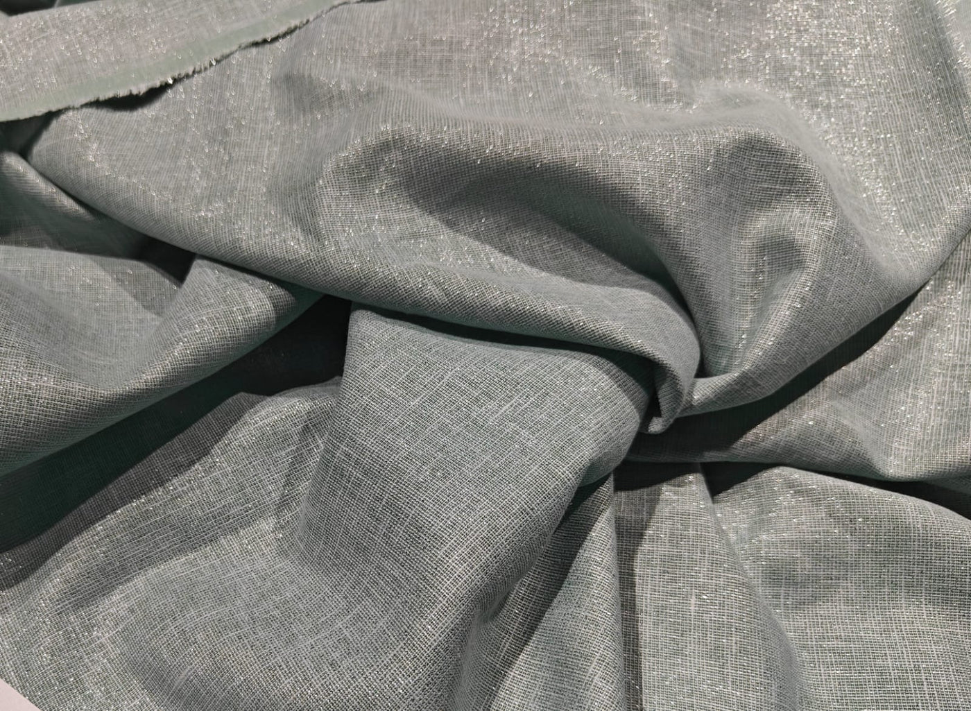 Linen  Lurex  Fabric 58" wide sea green [17230]