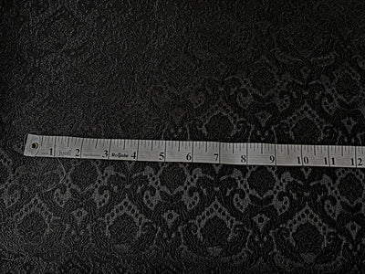 Silk Brocade fabric 56" jet black with self all over  jacquard BRO1057[2]