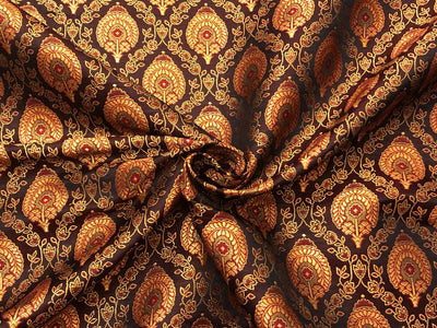 Silk Brocade fabric  44" wide available in 4 colors gold/orange/green and brown BRO901[1-4]