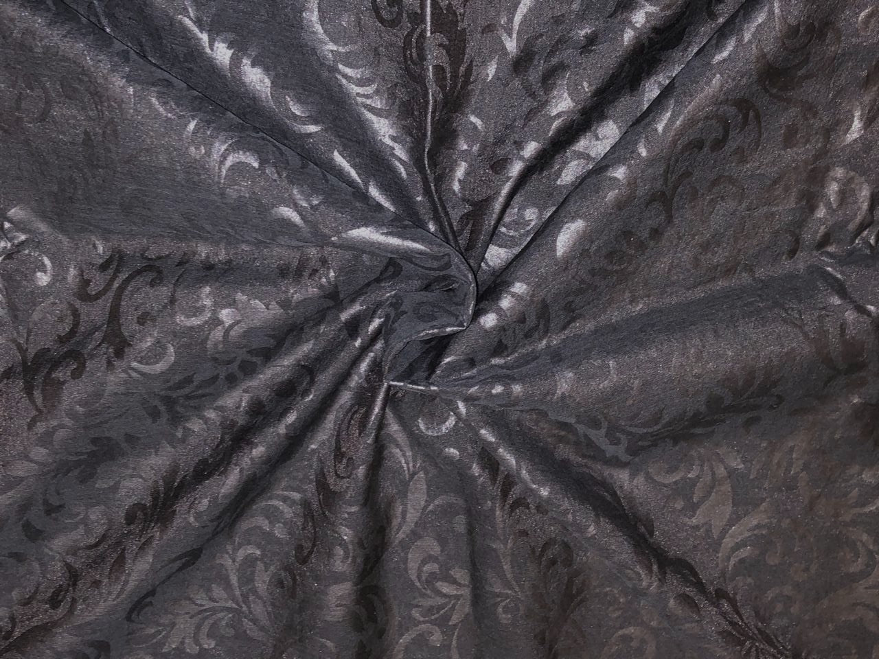 Mull  Cotton Chanderi Fabric embossed 44&quot; wide available in 2 colors black and white [18499/500]