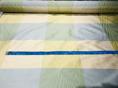 100% PURE SILK DUPIONI FABRIC MULTI COLOR PLAIDS 54" WIDE DUPNEWCROLL7