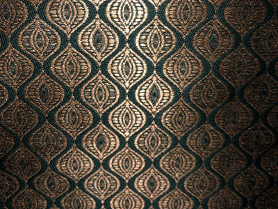 Silk Brocade fabric 56"green and subtle metallic gold  jacquard BRO1062[4]