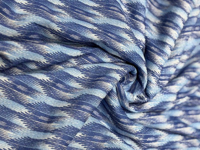 100% Cotton Linen ikat digital print 44" wide available in 4 different styles turquoise,blue and white/blue and white/ice blue,blue and white and orange [17164/65/66/67]