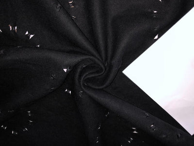SILK  WOOL EMBROIDERY 54" wide BLACK  [16961]