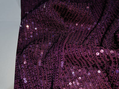 Net Fabric with SEQUENCE work 58" Wide available in 4 colors pink ,black, aubergine and emerald