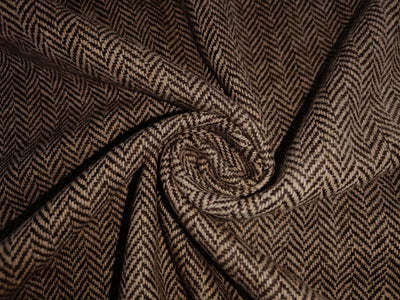 Tweed Suiting Heavy weight premium Fabric beige and brown Plaids 58" wide [12984]