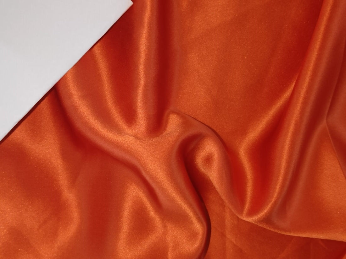 100% Silk Satin fabric 44" wide  ORANGE 150 gms [40 momme]