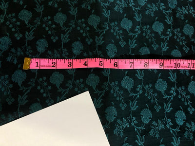 Silk Brocade fabric 44" wide Floral Jacquard available in 2 colors Burgundy with black and mustard color/ teal and black color BRO914[1/2]