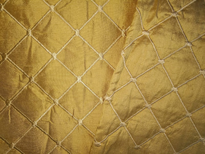 SILK DUPIONI Quilted pintuck Fabric in available in 4 colors [GOLD SILVER GREY OLIVE BROWN]