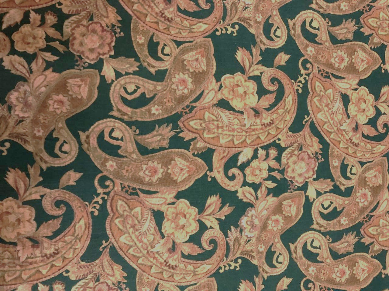Linen Print paisley available in 2 colors teal and mustard colors [18560/90]