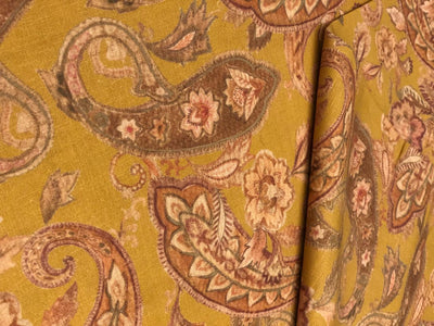 Linen Print paisley available in 2 colors teal and mustard colors [18560/90]