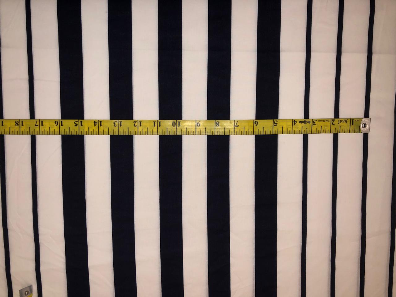 100% Cotton Poplin black white stripe  53" wide [18487]