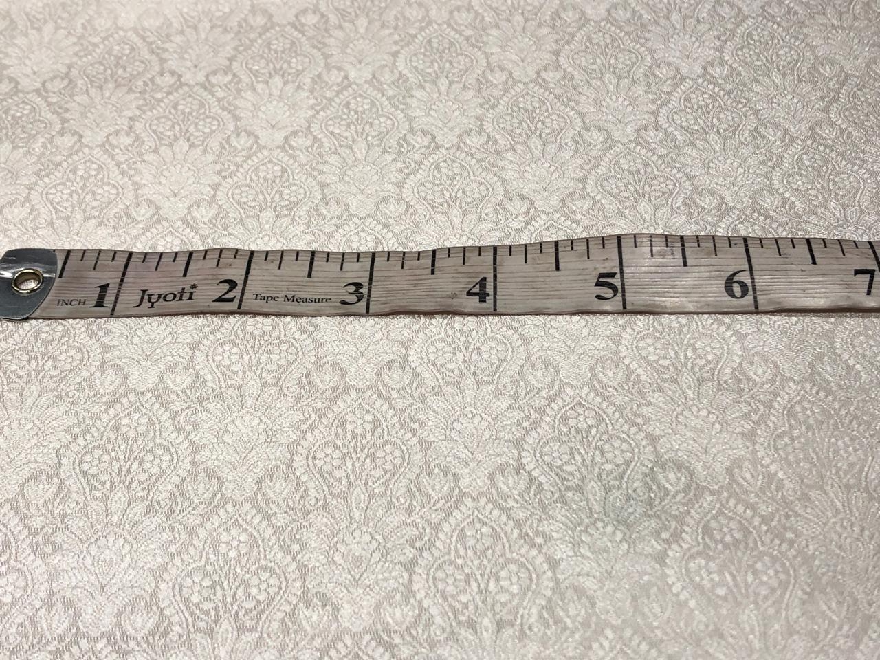 Silk Brocade fabric 44" wide SELF JACQUARD  available in 2 colors pink and white ivory BRO956[4/6]