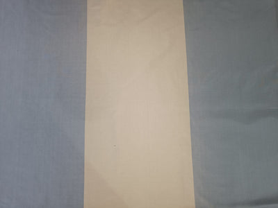 100% Silk Taffeta Fabric Blueish Grey & Cream colour stripes 54" wide TAF#S46