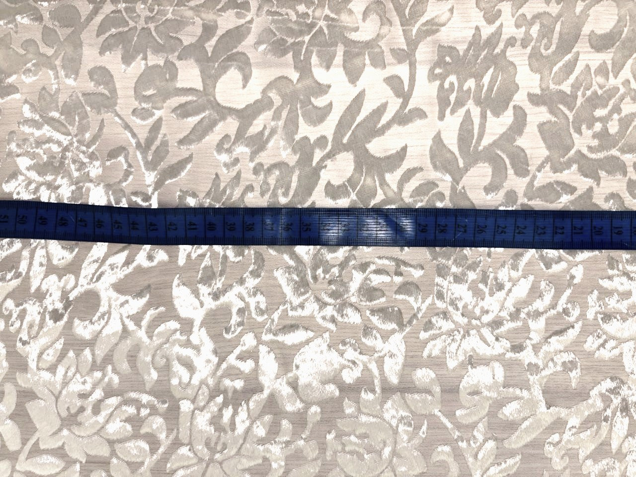 White Devore Viscose Burnout Velvet fabric ~ 44" wide available in 3 designs floral vines, abstract rose and floral [18291/92/93]