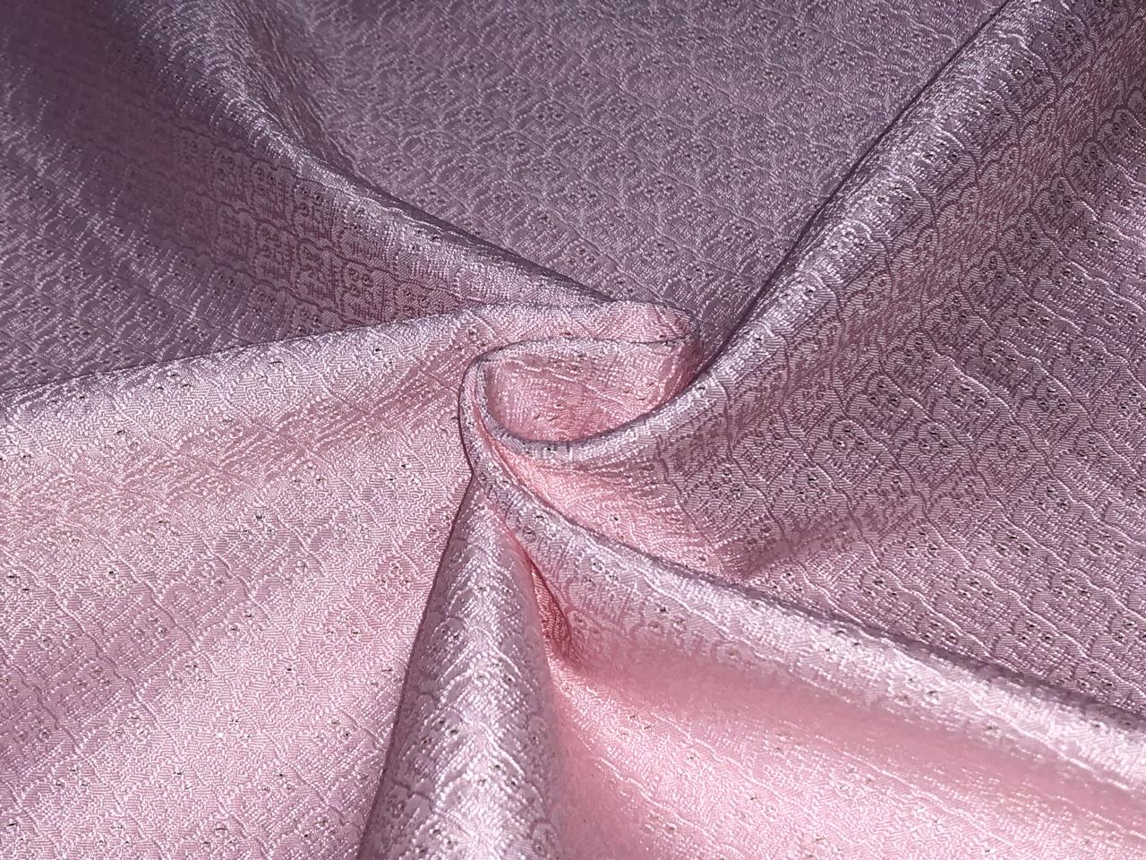 Silk Brocade fabric motifs with subtle lurex in 2 different colors white ivory and baby pink BRO1098[3/4]