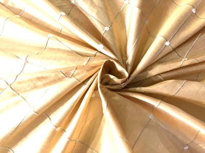 SILK DUPIONI Fabric  quilted pintuck Gold color 44" wide DUPP35