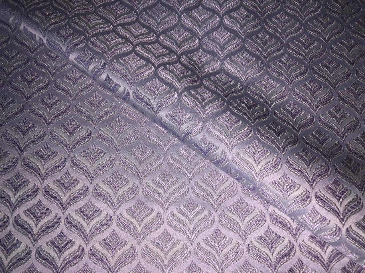 Silk Brocade fabric 56" lilac jacquard  with subtle metallic silver BRO1062[1]