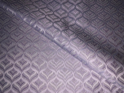 Silk Brocade fabric 56" lilac jacquard  with subtle metallic silver BRO1062[1]