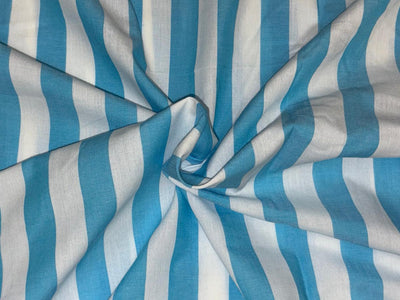 100% Cotton Poplin 58" wide  blue and white stripes [18324]