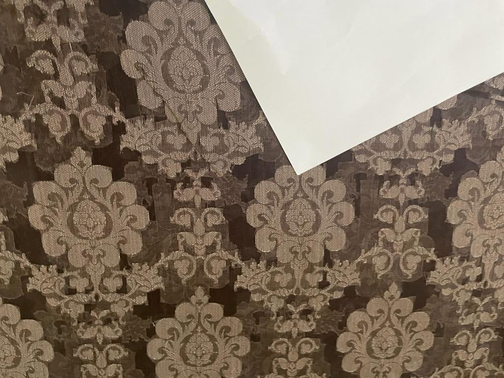 SILK ORGANZA JACQUARD FABRIC BROWN  [15361]