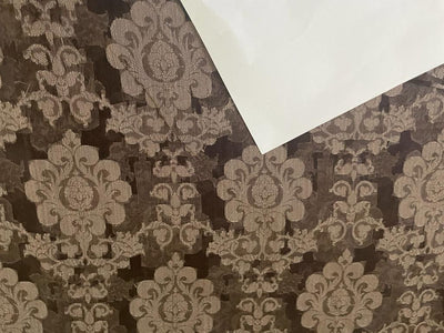SILK ORGANZA JACQUARD FABRIC BROWN  [15361]